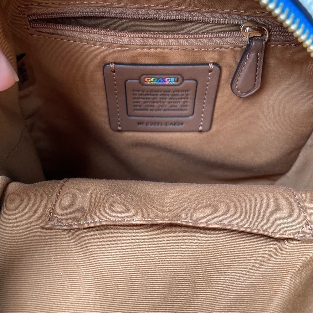 Coach Mini Court Backpack With Rainbow Coach Logo New With Tags - Picture 14 of 15